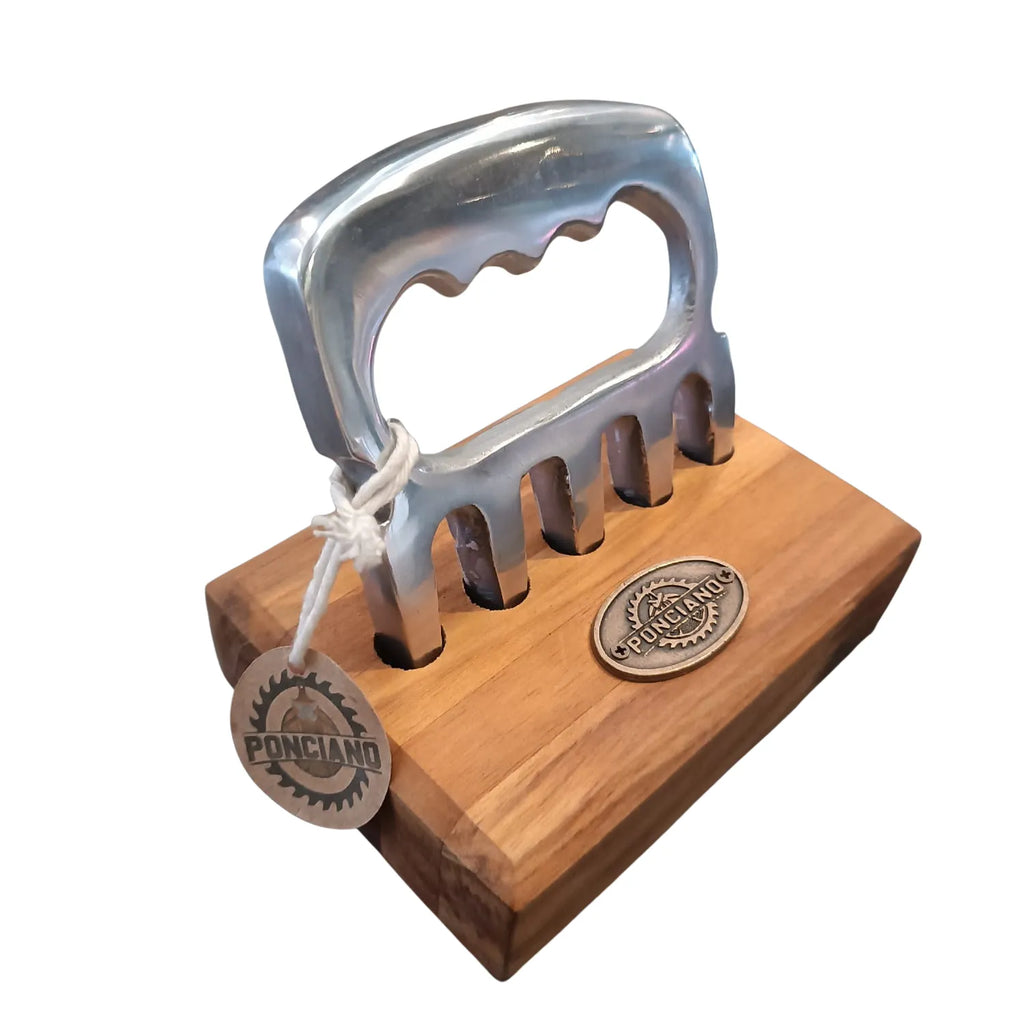 Garra de Urso em Alumínio com Base em Madeira