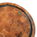 Tábua Redonda End Grain 35cm Ponciano - Resina Preta