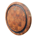 Tábua Redonda End Grain 35cm Ponciano - Resina Preta