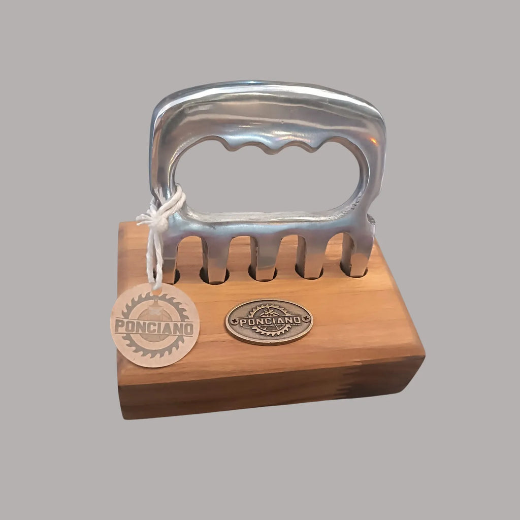 Garra de Urso em Alumínio com Base em Madeira