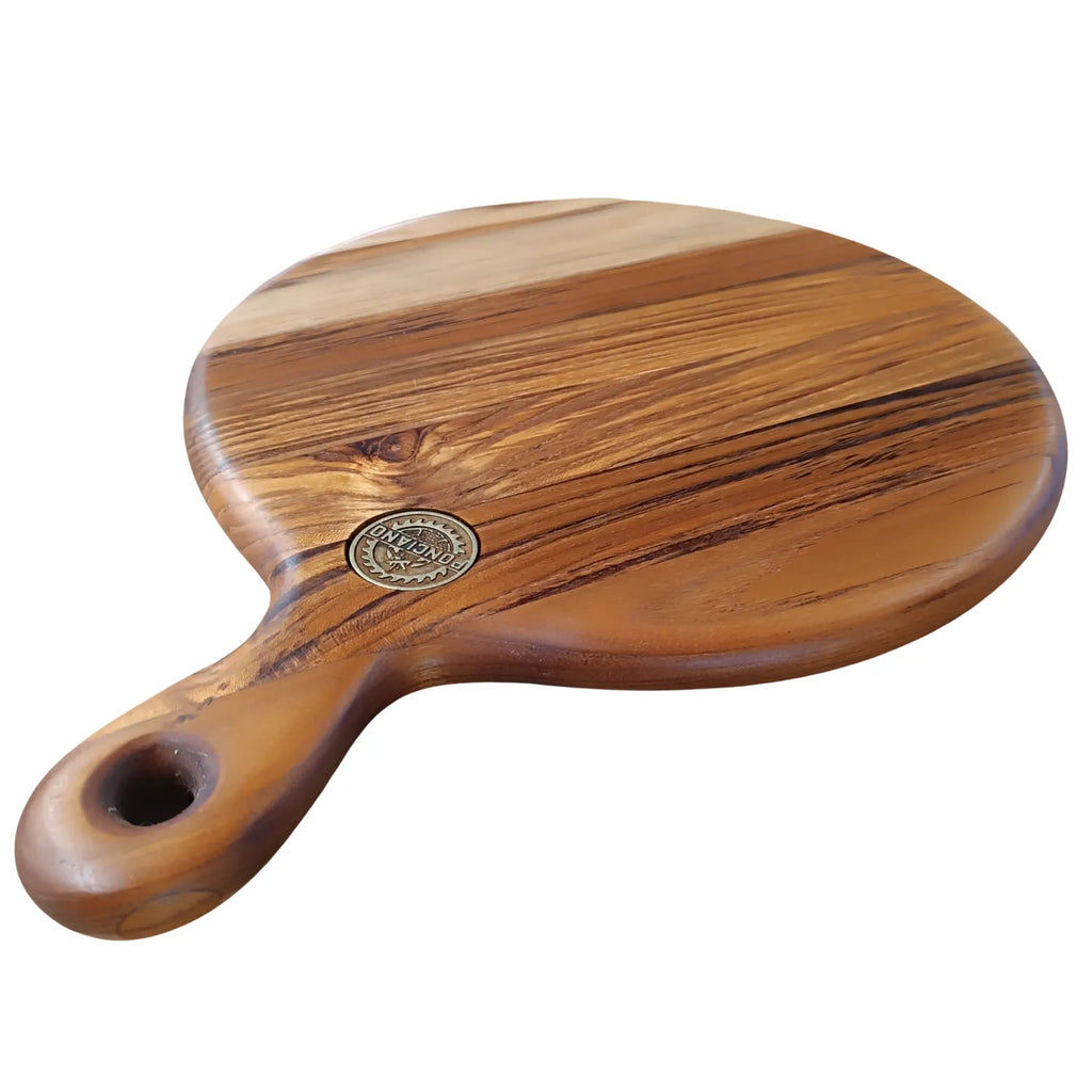 Tábua de Servir Aurea, madeira Teca, cabo ergonômico, Ponciano