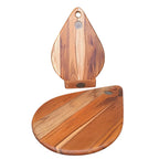 Kit Jade Ponciano - 2 Tábuas Gota em Madeira Teca com Suporte