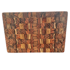 Mini Tábua de Corte Madeira Teca Invertida 30x20x3cm - End Grain