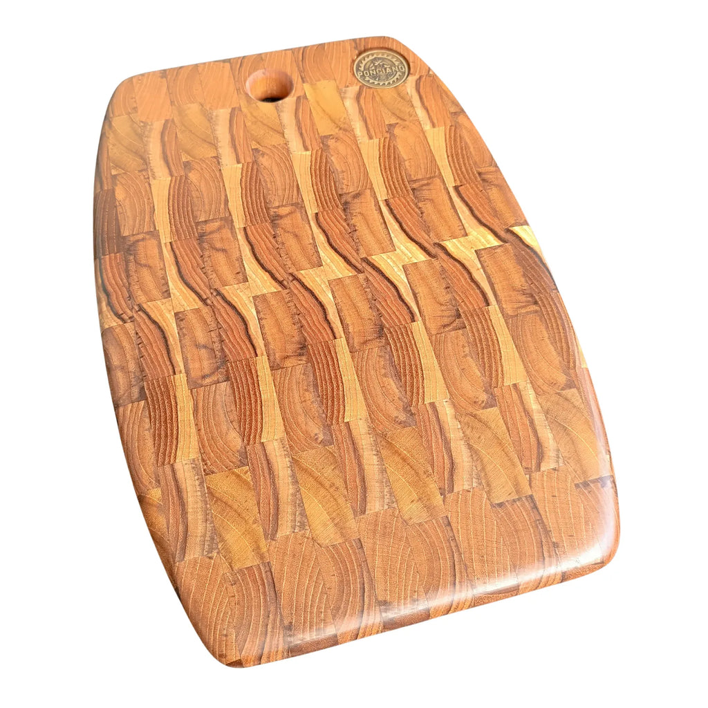 Tábua Mosaico Ponciano - Madeira Teca Estilo End Grain Premium