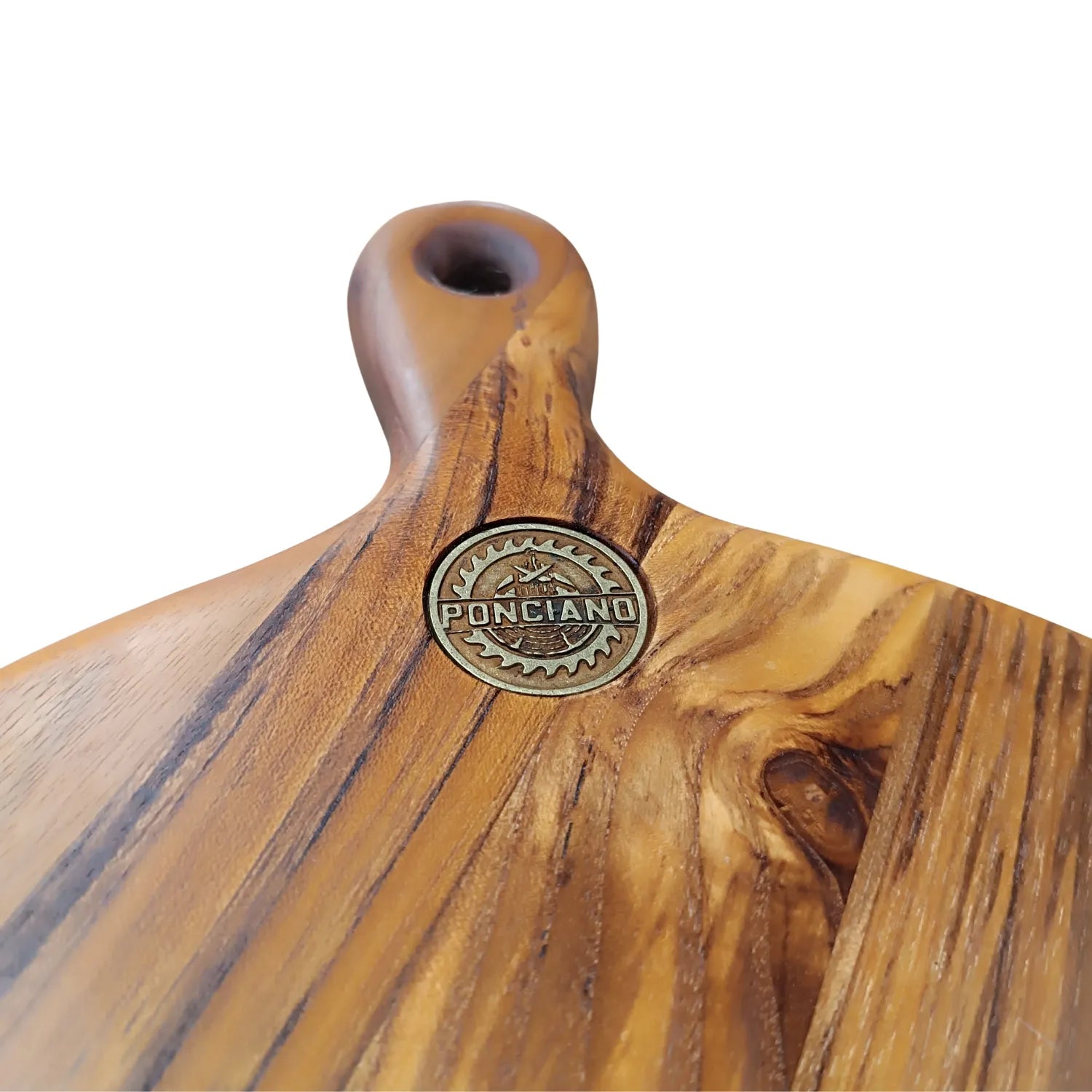 Tábua de Servir, cabo ergonômico, zoom, Teca, Ponciano.