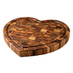 Tábua End Grain Coração Ponciano - Madeira Teca Invertida