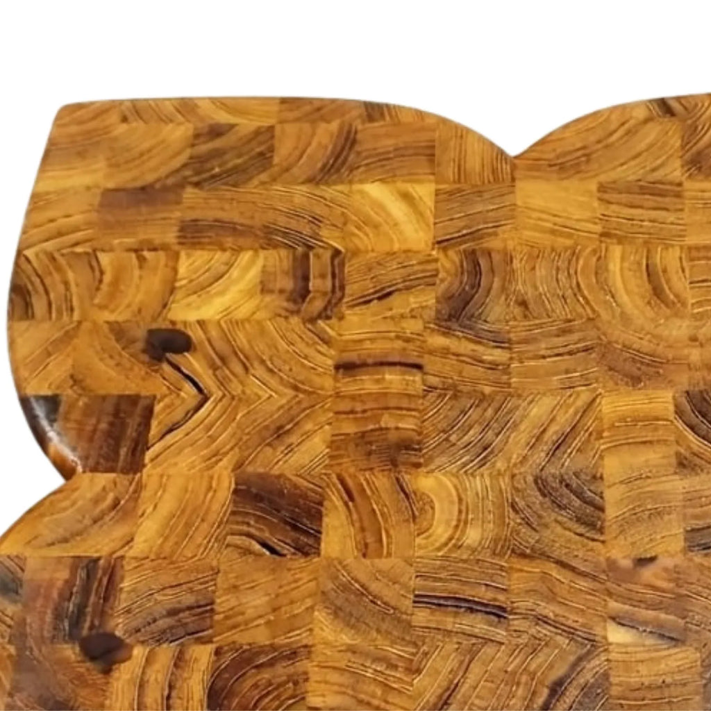 Tábua End Grain Flor Ponciano - Madeira Teca Invertida