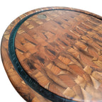 Tábua Redonda End Grain 45cm Resina Preta