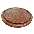 Tábua Redonda End Grain 45cm Resina Preta