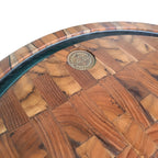Tábua Redonda End Grain 45cm Resina Preta