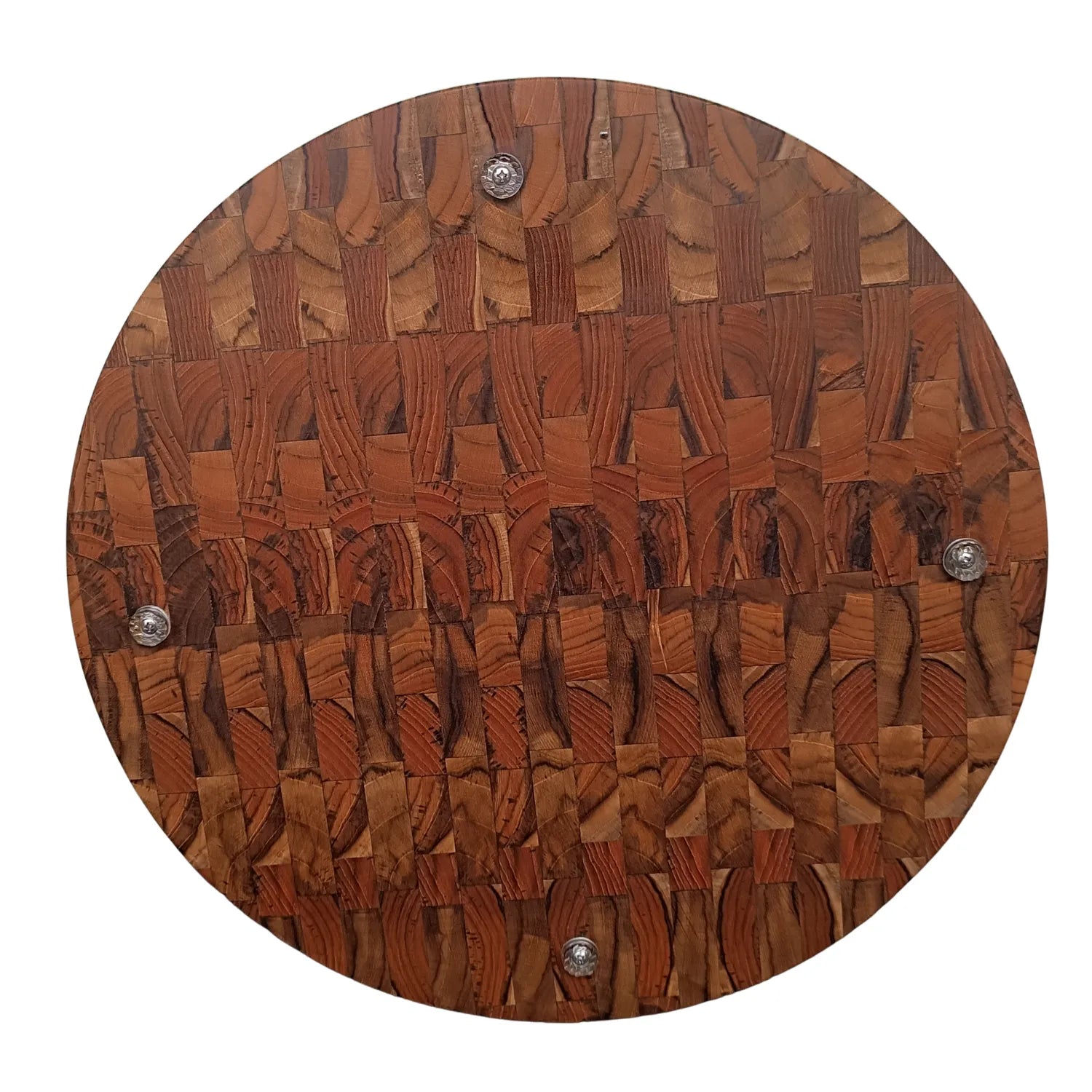 Tábua Redonda End Grain 45cm Resina Preta