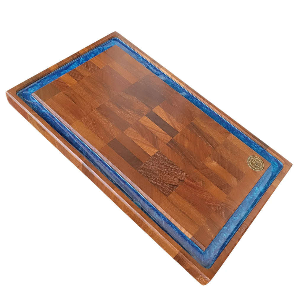 Tábua End Grain Imperador Ponciano - Madeira Cumaru com Resina