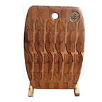 Tábua Mosaico Ponciano - Madeira Teca Estilo End Grain Premium