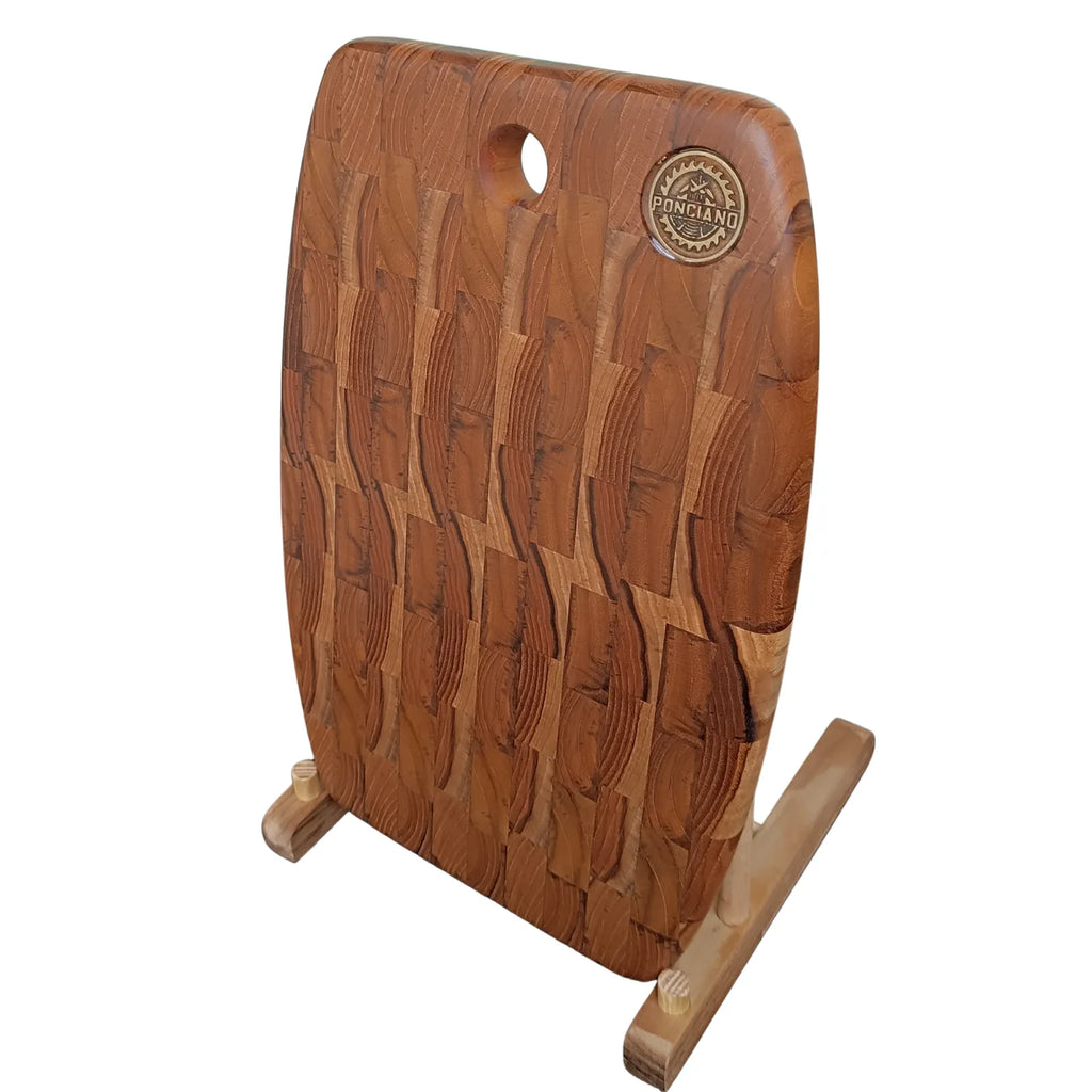 Tábua Mosaico Ponciano - Madeira Teca Estilo End Grain Premium