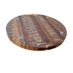 Tábua Redonda End Grain, pés de silicone, Teca, Ponciano.