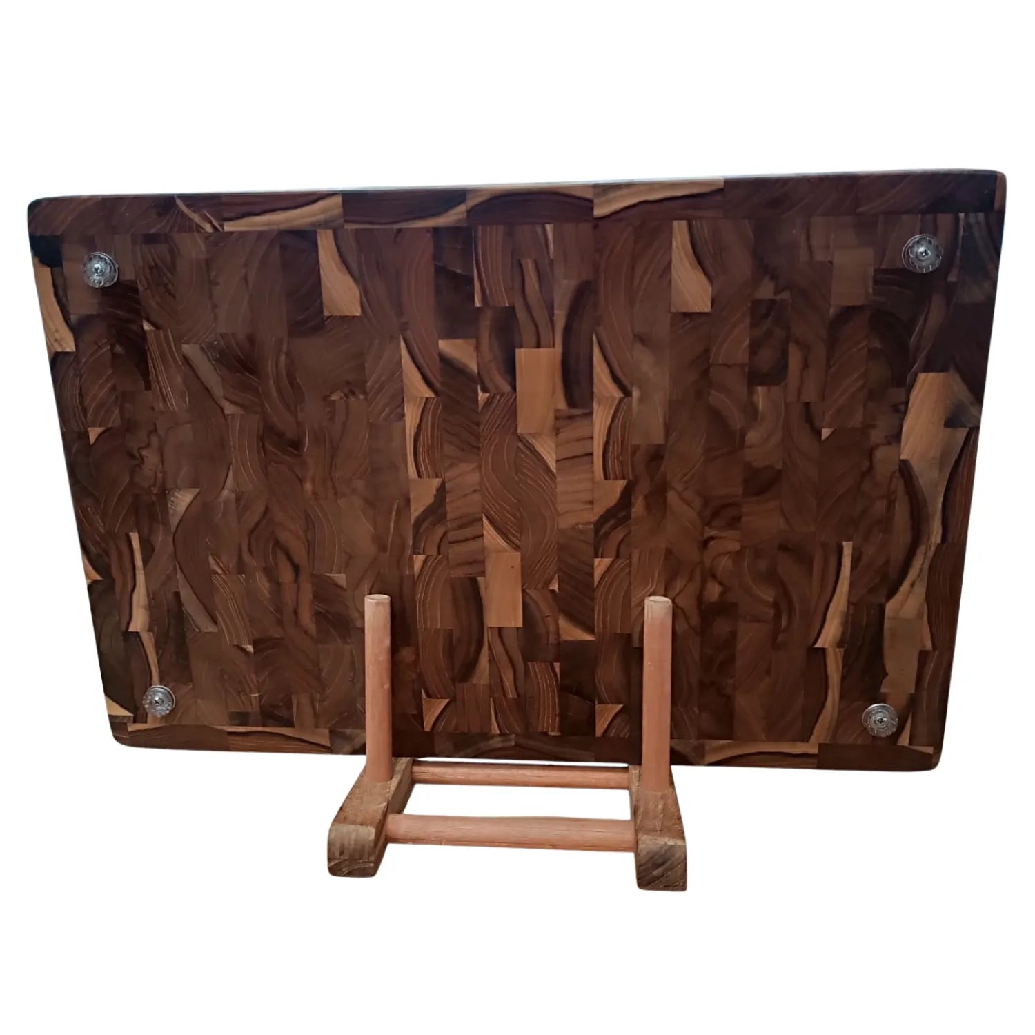 Tábua Retangular End Grain, pezinhos de silicone, Premium, Teca, Ponciano.