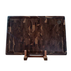 Tábua Retangular End Grain, canaleta resinada, pezinhos de silicone, Premium, Teca, Ponciano.