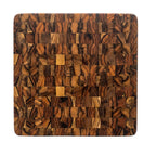 Tábua de Corte e Servir Madeira Teca Invertida 29x29cm - Dupla Face Ponciano