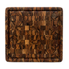 Tábua de Corte e Servir Madeira Teca Invertida 29x29cm - Dupla Face Ponciano