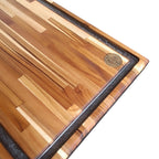 Tábua  Churrasco Texana, resina canaleta preta, Teca, Ponciano